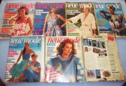 6 x Neue Mode 1974, 1977, 1981/83 Vintage moda, szycie, wykroje