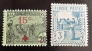 Kol.fr. TUNIS: 1918/26r. Mi 61; 122 **.