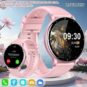 Nowy smartwatch różowy, monitoring zdrowia rozmowy wysoka jakość duży ekran