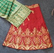 Indyjska lehenga choli, spódnica, dupatta, r. L/XL/XXL