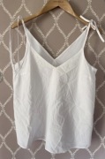 River Island biała koszulowa bluzka cami top dwuwarstwowa UK10 S M