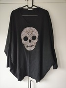 Sweter z czaszką ENZORIA. ONE SIZE. OVERSIZE 
