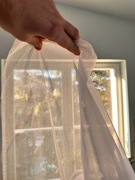 Materiał tkanina ścinek pasek firanowa biała b. delikatna i lekka duży