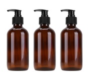 3 Sztuki Szklane Dozowniki Na Mydło Szampon Płyn Brązowe