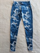 Niebieskie wzorzyste spodnie legginsy sportowe Asics 38