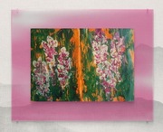 Duet oryginalnych autorskich obrazów akryl. "Exotic" z certyfikatem aut.