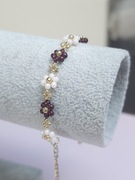 Bransoletka pleciona kwiaty 