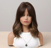 Peruka damska brązowe bob faliste długie włosy dostawa 24h PL