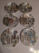 Komplet 6 szt talerze kolekcjonerskie Royal Doulton porcelana 