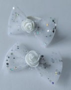 Kokardki do włosów tiulowe z tiulu spinka gumka I Komunia ślub wesele