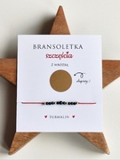 Bransoletka z naturalnymi kamieniami, z wróżbą, turmalin czarny