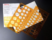 2 szt. szablonów kreślarskich ROTRING - koła i elipsy (25, 35, 45 i 60 st.)