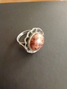 PIERŚCIONEK SREBRO KAMIEŃ AGAT - WARMET LUB ORNO - 18 MM