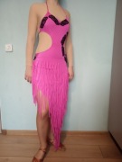 Sukienka taniec latino fuksja różowa