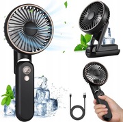 Wentylator Ręczny Przenośny Mini Wiatrak USB 2000 mAh 4 prędkości Czarny