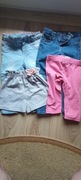 Jeansy, getry 3/4 , spodenki dziewczynka 92
