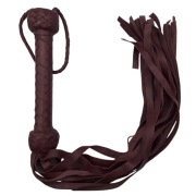 Flogger ze skóry naturalnej - klasyczny w kolorze kasztanowym - 24 paski