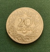 Polska II Rp 20 groszy 1923 Nikiel Rzeczpospolita Polska 1923