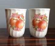 2 x kubek Chodzież | kultowy motyw owocowy | brzoskwinie | PRL vintage