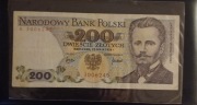 200 zł prl 1976r ser. B 3006245 Jarosław Dąbrowski bardzo rzadki 