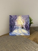 Obraz olejny zimowo abstrakcyjny