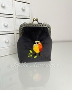 Portmonetka damska Ptaszek, saszetka, haftowana ręcznie
