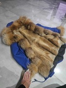 Parka futro naturalne lis królik zima kurtka 