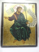 STARA IKONA JEZUS CHRYSTUS PANTOKRATOR PISANA NA DREWNIE