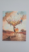 Magiczny jeleń – ręcznie malowany obraz na płótnie (40x50 cm)