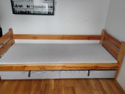 łóżko sosnowe o wymiarach 80 x 200 cm, dwie, duże szuflady