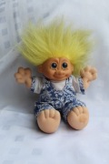 TROLL RUSS ŻÓŁTY SIEDZĄCY DUŻY MASKOTKA FIGURKA ZABAWKA