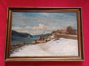 Stary obraz na płótnie sygnowany 