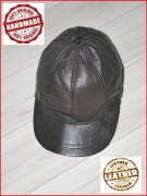skórzana czapka z daszkiem HANDMADE r. 58 59 Z PRACOWNI skóra NIEocieplana