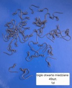 Bigle otwarte miedziane haczyki do kolczyków elementy do biżuterii 49 szt