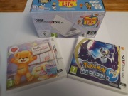 Nintendo 2DS XL (pełny zestaw) + Gra Pokémon Moon + Gra Teddy Together