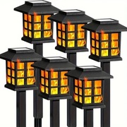 6 szt. Lampy Solarne LED Efekt Płomienia Ogrodowe Pochodnie