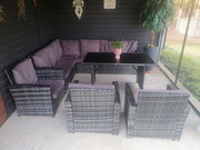 Zestaw mebli ogrodowych technorattan Gordon szary 6 el.