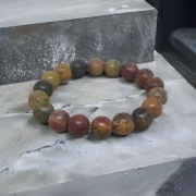 Jaspis Picasso...Męska bransoletka z pięknego Jaspisu Picasso 