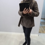 35% wełna kurta firmy SOON kolor brązowo- beżowy r 12/L