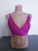 Biustonosz Koronkowy Fuksja Bardotka Push Up 