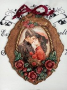 Piękny medalion z różami Prowansja vintage decoupage shabby kwiaty róże 