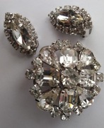 PRL Klipsy i broszka Jablonex lata 70-te