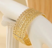 Szeroka pozłacana bransoleta w stylu bliskiego wschodu styl vintage