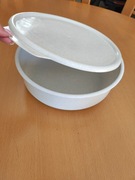 okrągła miska na żywność pojemnik zamykany tacka taca