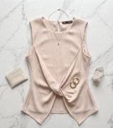 Bluzka Zara pudrowy roz S wezel