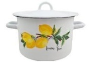 garnek emaliowany z pokrywką CYTRYNA 3l / 18cm