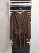 Sukienka kopertowa Varlesca L/40 – taliowana, marszczenie, jak nowa