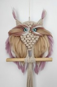 Sowa z makramy wymiary 40x36 