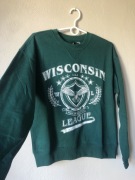 zielona bluza Wisconsin w stylu college H&M XS