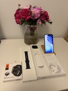 Zestaw Apple: iPhone 15 128GB niebieski, iWatch 7 45mm, AirPods 1 gen